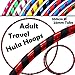 Produktbild Pro HULA HOOP Reifen für Anfänger und Profis (10 Farben Ultra-Grip/Glitter Deco) Faltbarer TRAVEL Hula Hoop ideal für Hoop Dance, Fitness Training, Zirkus, Festivals, Aerobic & FUN! - Größe 100cm, Gewicht 650g (Schwarz / Rot Glitter 100cm/25mm)