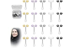 IRENWARL 20stk Hijab Clips, Perlen Clip, Schal Pin, Perlen Brosche, Perle U-förmiger Pin, Teardrop Clip, Pullover Schal Clip, für Frauen, Damen, Damenbekleidung Schal (Schwarz, Weiß, Grau, Hellviolett, Gold)