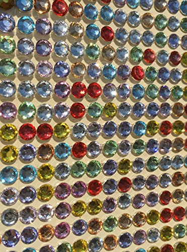 1380 Stück glitzernde Strasssteine selbstklebend rund + eckig quadratisch bunt rund basteln Gltzersteine Schmucksteine viereckig Strass Steine zum Verzieren von CRYSTAL KING - 4