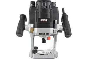 Trend T8 Frezarka Zanurzeniowa Dwumodalna 12mm do Warsztatu, Zaprojektowana do Użytku Ręcznego i na Stołach, 2200W, 230V, Czarny, T8EK/EURO