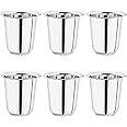 EMBASSY Stainless Steel Mayuri Glass | Capacity - 170 ml/Glass | Pack of 6 | Size - 2 |Traditional South Indian Filter Coffee Glass | Ideal for Tea & Coffee | Multipurpose Steel Glass