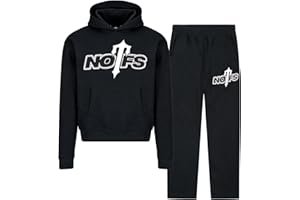 XUEQINGDE NOFS Jogginganzug Streetwear Tracksuit für Herren NOFS Tracksuit Buchstaben Druck Lose Hoodies und Jogginghosen Y2K Hip Hop Streetwear Unisex Pullover Oberteile und Sporthosen Anzug