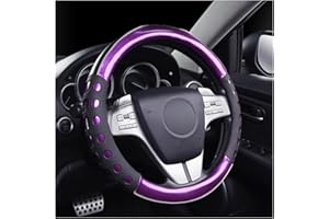 JNNJ Couvre Volant Voiture, Antidérapant Couvre Volant, Couvre-Volant De Voiture Universel en Cuir Artisanal, Respirant Housse De Volants De Voiture Accessoires D'intérieur Protecteurs(Violet)