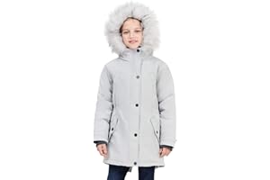 SOLOCOTE Mädchen Wintermäntel Heavyweight Medium Länge warme Jacke mit abnehmbaren Pelzkragen mit Kapuze
