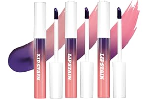 ‎DENESTUP 3 Farben Abziehen Lip Stain Tattoo, Peel off Lippenstift Lip Liner Tattoo Matte Finish Lip Stain, Farben ändern Lipgloss Langlebig Wasserdicht Plump Lip Makeup Geschenk Für Frauen