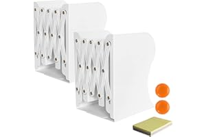 DIFIT Book Ends, Adjustable Bookends, Non-Skid Heavy Duty Book Ends for Shelves, White Metal Bookends, Decorative Book End, Office Accessories for Library Home Classroom School Office