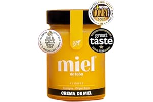 MIEL DE LEON Miel pura de Abeja. Miel de León | Crema de Miel - 450 gr - Miel de Abeja 100% Natural y Ecológica. Producto Artesano de Cosecha Propia. Sabor Dulce - Aroma Floral. Origen: El Bierzo.