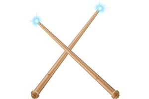 Gejoy 2 Piece Light-up Wand Magic Light and Sound Toy Wizard Wands for Cosplay (Yellow)