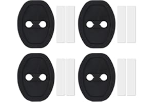 BOXOB 4pcs Car Door Lock Protectors, Universal Silicone Latches Guard Covers with Silent Shock Absorption for Noise Reduction & Protection (Black)