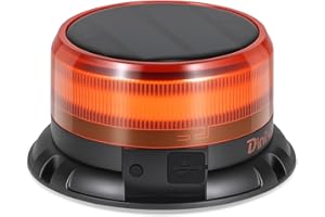 ‎DINFU Dinfu rundumleuchte akku Solar 9 Blitzmuster 12V 24V Gelb Warnleuchte led Magnet mit Kfz-Ladegerät und USB-Kabel für Auto LKW Traktor Golfwagen SUV