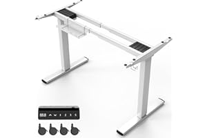 ‎HOMALL Homall Höhenverstellbarer Schreibtisch, Elektrisch Gestell mit 2 Motoren, Elektrisch Schreibtisch bis 100KG, 2-Fach-Teleskop, Tischgestell mit Memory-Steuerung, Kollisionschutz Funktion, Weiß