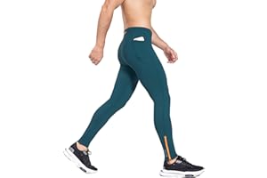 BALEAF Męskie legginsy termiczne do biegania wodoodporne zimowe kolarstwo chodzenie na siłownię rajstopy z kieszeniami na zamek błyskawiczny lekkie