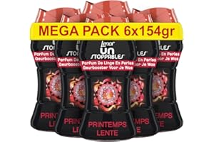 Lenor Unstoppables Parfum de Linge en Perles pour Lessive, 66 Lavages (154g x 6), Printemps, Fraîcheur Non-stop jusqu'à 12 Semaines de Stockage
