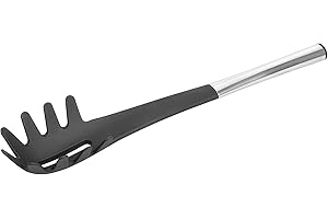 Alessi Domenica Ustensiles de Cuisine Cuillère à Spaghetti Noir/Acier Inoxydable
