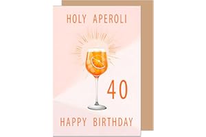 Edition Seidel Kartka z życzeniami premium z okazji 40. urodzin z kopertą. Kartka urodzinowa dla żony przyjaciółki Holy Aperoli drink pomarańczowa (GZ361-40 SW025)