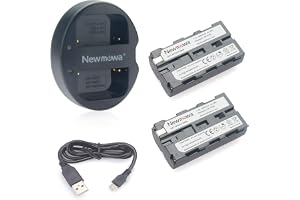 Newmowa NP-F550 Batteri (2-pack) och USB Dubbel Laddare för Sony NP-F550
