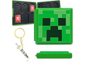 DOEPEBAE Custodia per Carte di Gioco per Nintendo Switch, Porta Carte da Gioco Quadrato, Custodia Rigida Portatile e Sottile con 12 Slot per Schede, con Portachiavi Regalo Spada (MC)