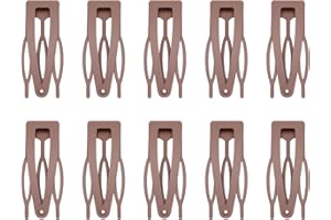 Etercycle 10 Pcs Double Grip Hair Clips, Metal Snap Hair Clips Barrettes Women Hair Making Salon Supplies Hair Accessories (Brown)