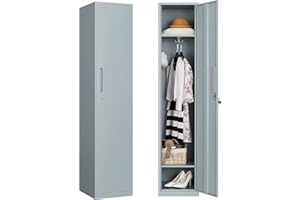 Sightlife Taquillas de Metal para empleados con Llave, Armario de Valor, con 1 Puerta para Gimnasio, Escuela, Oficina, Gris