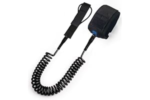 gaoduanluoluo 10 ft Leash de Planche de Surf, 7 mm Sup Surf Sangle de Cheville Sécurité Spirale pour Standup Paddle Board Kayak