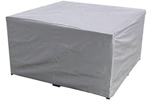 Qotsteos, copertura per mobili da giardino, rettangolare, quadrata, in poliestere, impermeabile, antipolvere, copertura per tavolo da esterno per divano, protezione (dimensioni: 115x115x70 cm)