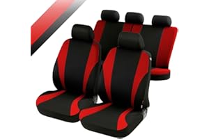 rmg-distribuzione R02-S0385 Coprisedili Auto compatibili con LANCIA DELTA (2008-2014), Colore Nero Rosso in Poliestere 3mm