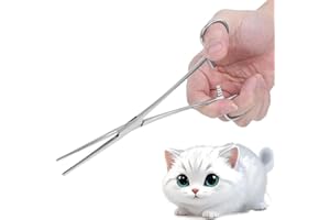 VIFERR Hämostat-Zange, Edelstahl Haar Zupfzange mit gerader Spitze, Hunde Katzen Haustier-Haar-Klemmzange Chirurgische Hämostatische Heimtierbedarf