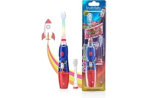 ‎BRUSH-BABY Brush Baby KidzSonic Elektrische Zahnbürste für Kleinkinder und Kinder ab 3 Jahren - Rocket