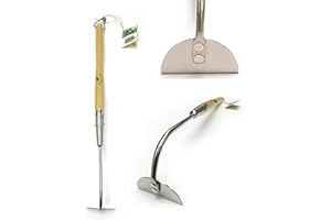 GREENMAN GARDEN TOOLS Greenman Traditional Onion Hoe Long Ash Handled Stainless Steel 68cm (27") x 7cm (3")