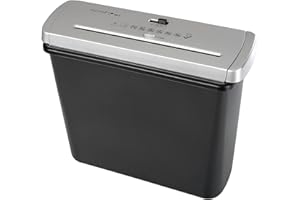 Genie 106 S Vario Embout destructeur de documents pour toute corbeille à papier (jusqu'à 6 feuilles, coupe en bandes) avec corbeille à papier silber