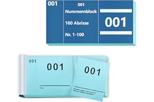 BEIMEIII Doppelnummern 1-100Nummern Zahlen 5X10cm Nummernblock Nummernblöcke Tombola Doppelnummern Lose Nummerierte Abrisse Lose Tombola Nummernblock Papier Doppelnummernblock (Blau)