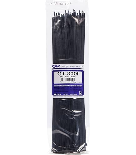 Cable-Tex Kabelbinder – 200 Stück, Schwarz | 165 Mm Lang, 2,5 Mm Breit, Nylon 6.6
