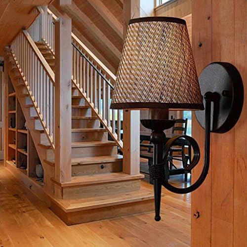 GBYZHMH Of American rural landscape retro wrought-iron stairs the bedrooms each headcovers creative wall lamp Wall Lamp