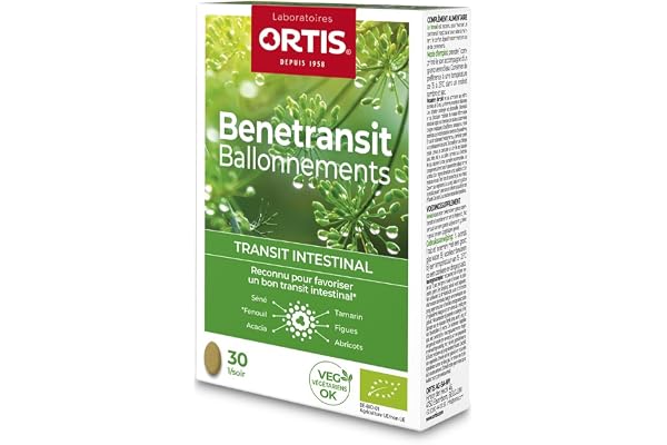 LABORATOIRES ORTIS - BENETRANSIT BALLONNEMENTS BIO 30 comprimés - Transit lent - Séné