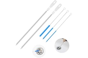 RAFIYU 5 Stücke Reinigungsbürste Set für Abwasserkanäle，inkl. 2 PCS 45cm Abflussreiniger und 3 Verschiedene Rohrbürste für Detail,Flexible Abflussbürste mit lang flaschenbürsten für Badezimmer,Küchen