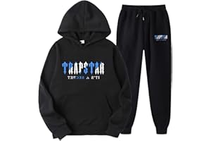 tongfeng Trapstar Traje de chándal para hombre - Pantalones de chándal y chándales de hip hop - Sudaderas sueltas con capucha y pantalones de chándal Y2K para hombre - Sudadera suelta con estampado de