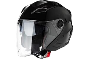 VINZ Calobra Jethelm mit Sonnenblende und Visier | Roller Helm Motorradhelm | ECE 22.06 Zertifiziert | in Gr. XS-XXL