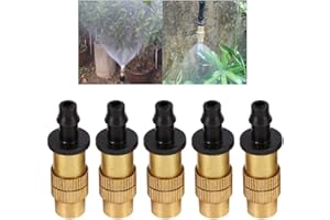 HZTYYIER 5 szt. dysz mgłowych, regulowane zraszacze nawadniające, miedziane mosiężne, spryskiwacze do ogrodu for trawnika, szklarni