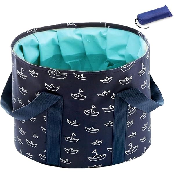 Zusammenklappbare Fußbadewanne – Portable Fußspa Für Reise, Camping & Haushalt (Dunkelblau, Ø 30 Cm)