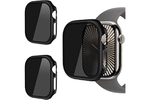 AOKUTDA 3-pak etui kompatybilne z Apple Watch serii 10 46 mm, ochrona ekranu ze szkła hartowanego 30°, ochrona ekranu ze szkła hartowanego, ultracienkie, pełne pokrycie, osłona do akcesoriów iWatch