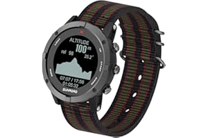 COOL RACING Orologio sportivo GPS impermeabile, ricaricabile, con bussola, previsioni meteo, barometro di altitudine, per pesca, corsa, arrampicata, nuoto, sport all'aria aperta, cinturino in nylon a righe