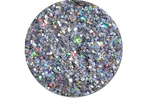 MEENA SUPPLIES 25 Grams of Chunky Holographic Glitter - Nail Craft Body Large Cut Fleck[Silver]