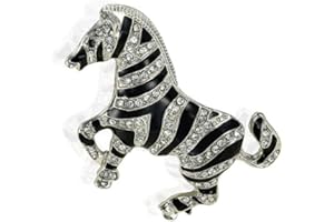 GENERIC Femmes Hommes Bijoux Broche en Cristal Strass Zèbre Motif Broche