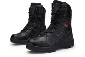 Bitiger Stiefel Herren Damen Army Combat Boots mit Zipper Verschleißfest rutschfeste Outdoor Trekkingschuhe
