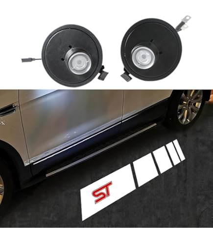 Duleutgnu 2 stuks ledlicht voor onder zijspiegel, ghost projector, logo welkomstlicht auto, vervanging achterlicht, accessoires, witte glazen lens (voor Focus 2018-R