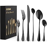 RIWNNI 36 Pieces Stainless Steel Cutlery, Cutlery Set for 6, Modern Complete Cutlery Includes Spoon, Fork, Knife, Tea Spoon,