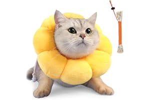 YFPOPONE Kołnierz dla kota, kołnierz dla kota z liną do gryzienia, elżbietański kołnierz dla kotów, regulowany kołnierz dla kotów, miękki lejek dla kotów o obwodzie głowy 12-20 cm