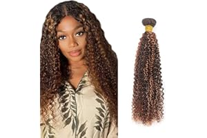 Zeslaerr Capelli naturali Bundles Human Hair Extensions P4/30 Highlight Brown Color 8A Grade Unprocessed Capelli umani vergini brasiliani kinky Curly Bundles For Women 8 Pollice
