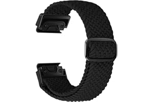 BTTNG Correa Trenzada Elástica Compatible con Garmin Fenix 7/7 Pro/Fenix 6/6 Pro/Fenix 5/5 Plus/EPIX 2, Pulsera de Lazo Único Suave Correa Elástica de Nylon para epix Pro 47mm/Forerunner 955/965/945
