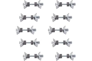 GEFONG Pernos de Conector de la Encimera M6 Longitud 65mm Acero Galvanizado Muebles de Cocina Tornillos de Conexión para Unión Reprimición y Fijación 10 Piezas